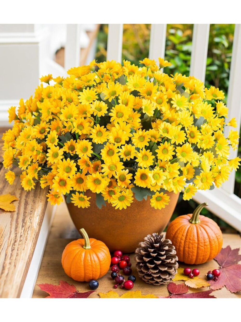 New Daisy Artificial Flowers for Outdoors Fall Autumn Decoration